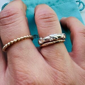 GUC Tiffany Signature X Ring Band in Sterling Silver Stacking, sz 6